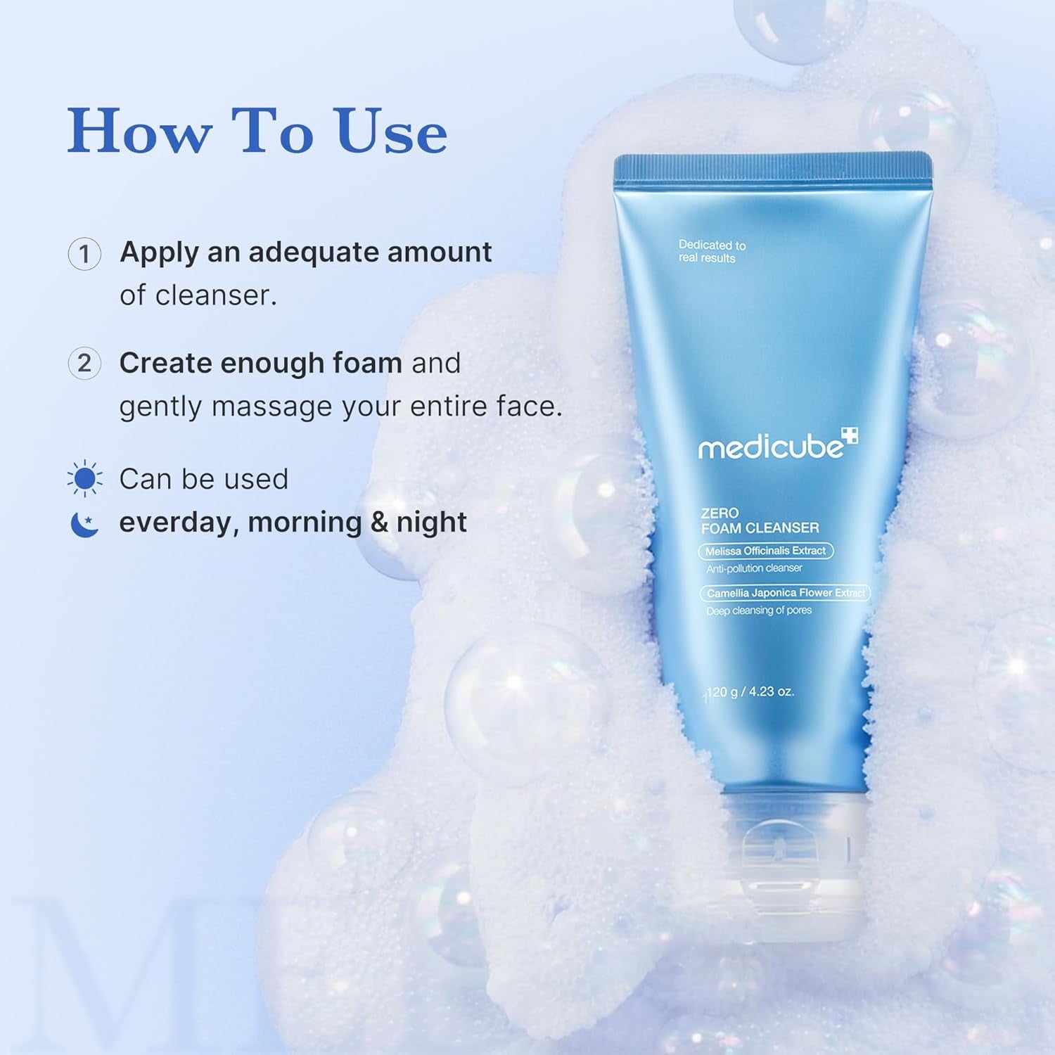 Facial Cleanser Zero Foam Cleanser | Daily Gentle Cleansing Foam for Sensitive Skin | Excess Sebum Control, Hydration, Pore Minimization | Korean Skincare, 4.23 Oz