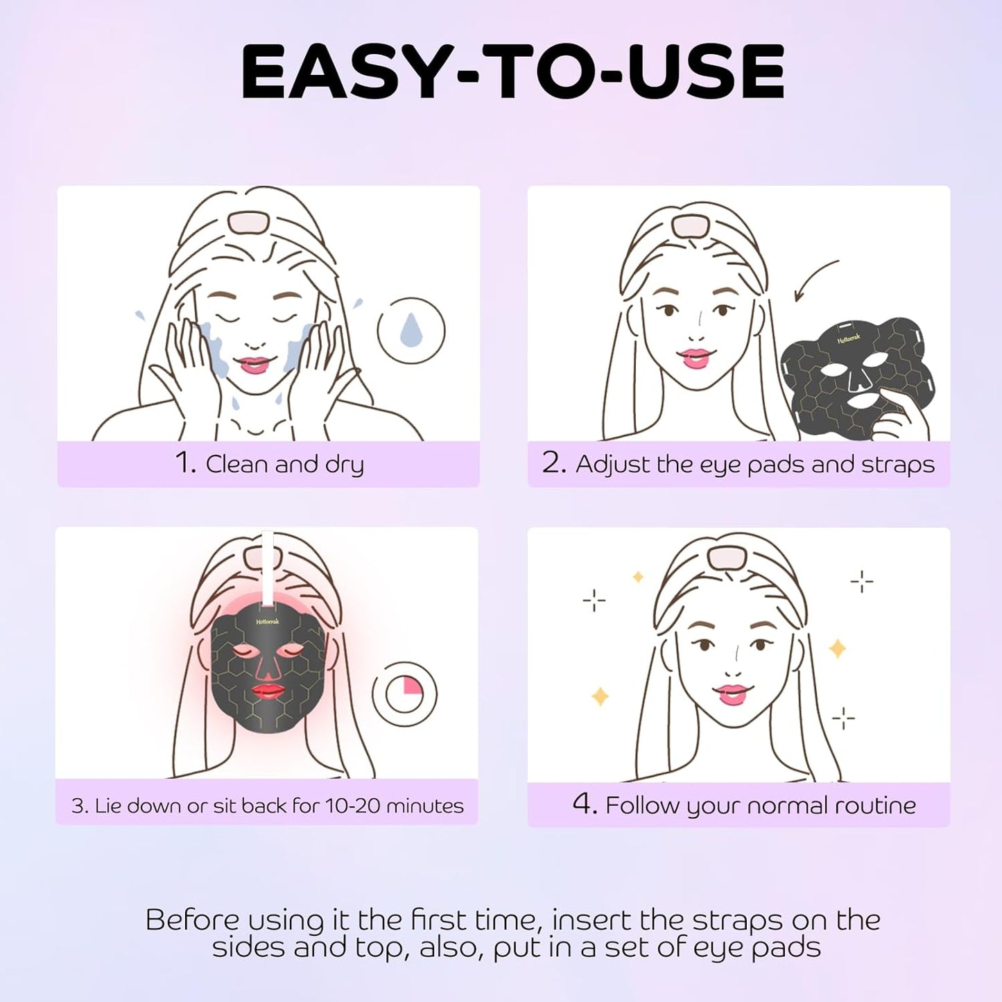 Red Light Therapy for Face, Portable and Soft LED Face Mask Light Therapy Suitable for Home or Travel