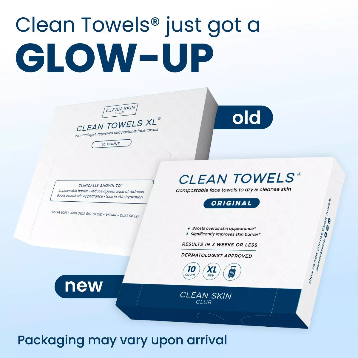Clean Skin Club Travel Disposable Face Towel for Improved Skin - XL - 10Ct