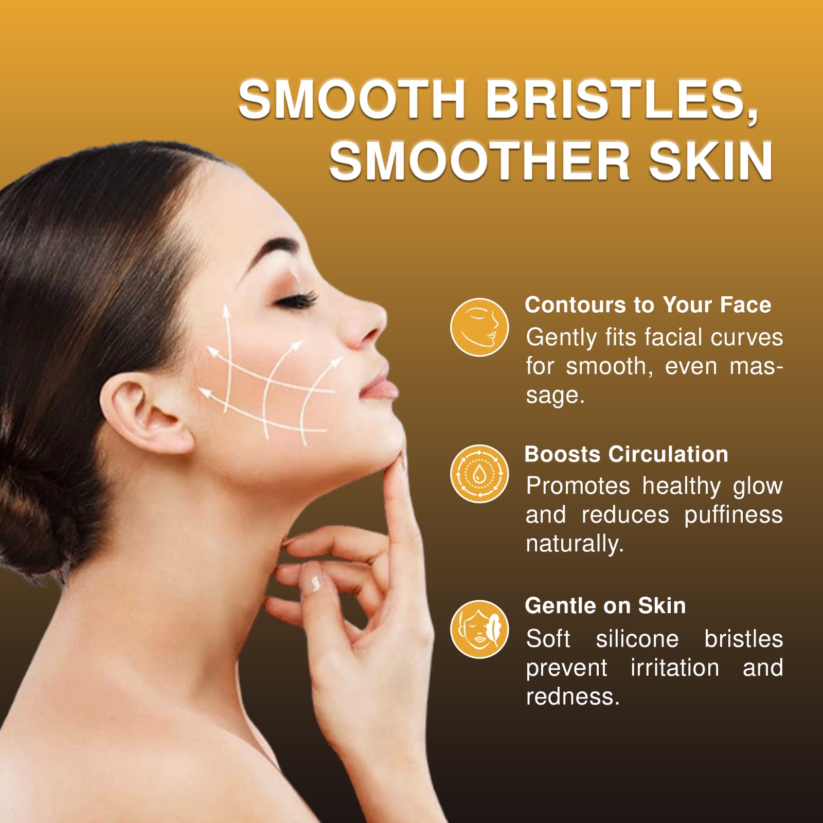 Lymphatic Contour Face Brush, Lymphatic Drainage Massager for Face by Glowiex