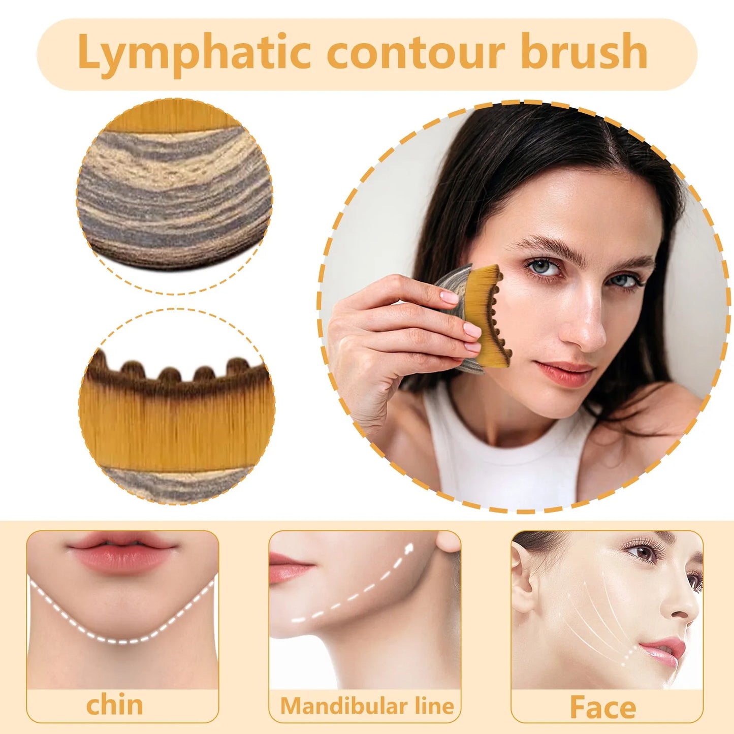 Lymphatic Contour Face Brush, Lymphatic Drainage Massager for Face by Glowiex