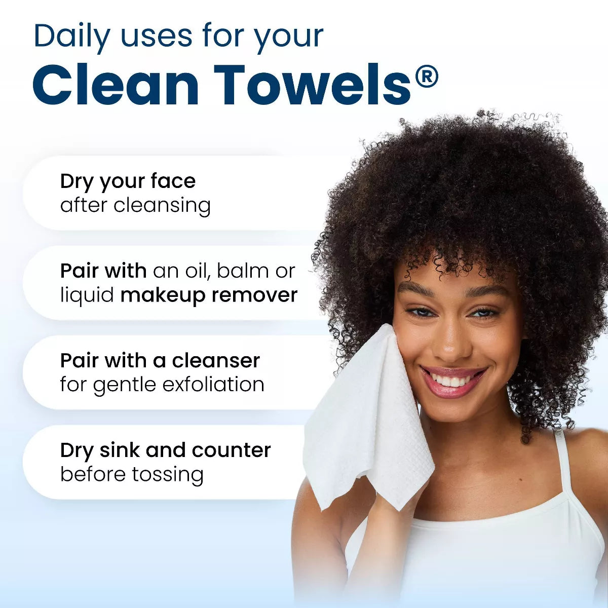 Clean Skin Club Travel Disposable Face Towel for Improved Skin - XL - 10Ct
